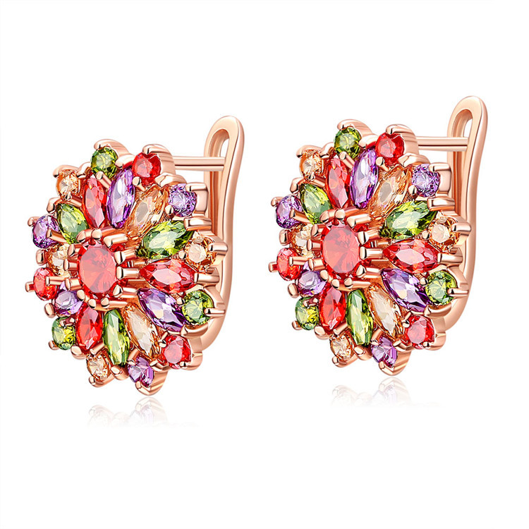Gold Plated Jewelry - Natürliche Kristall blumen ohrringe echter Schmuck