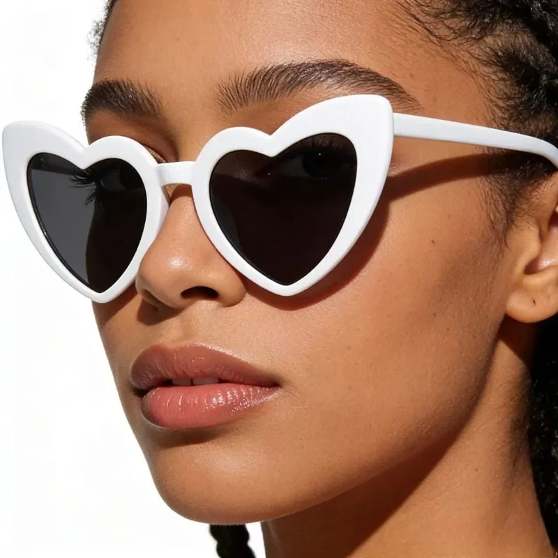 Sunglasses Uv400 - Cartoon-Sonnenbrille mit weißem Herz, Damenmode, Sonnenbrille