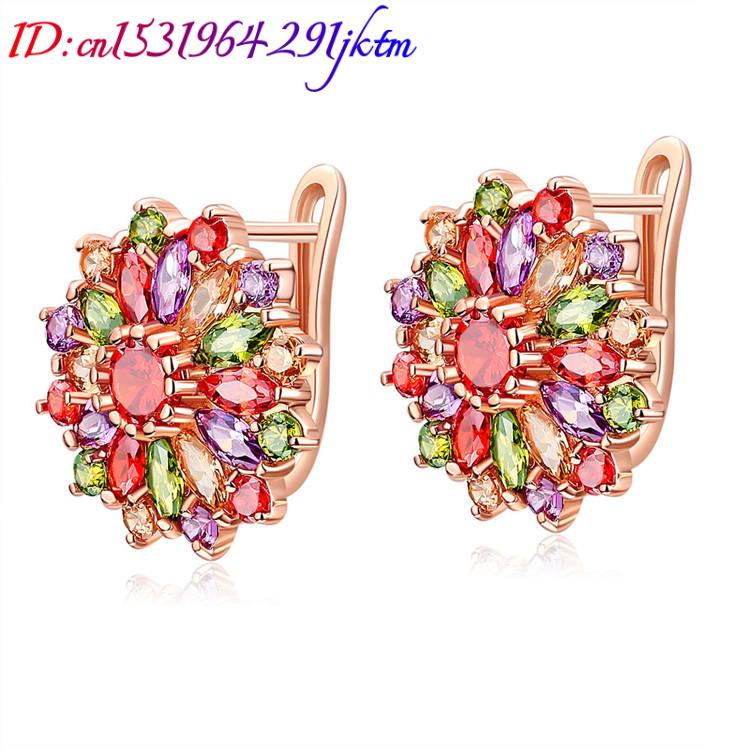 Natürliche Kristall blumen ohr – Gold Plated Jewelry Bewertung und Preis
