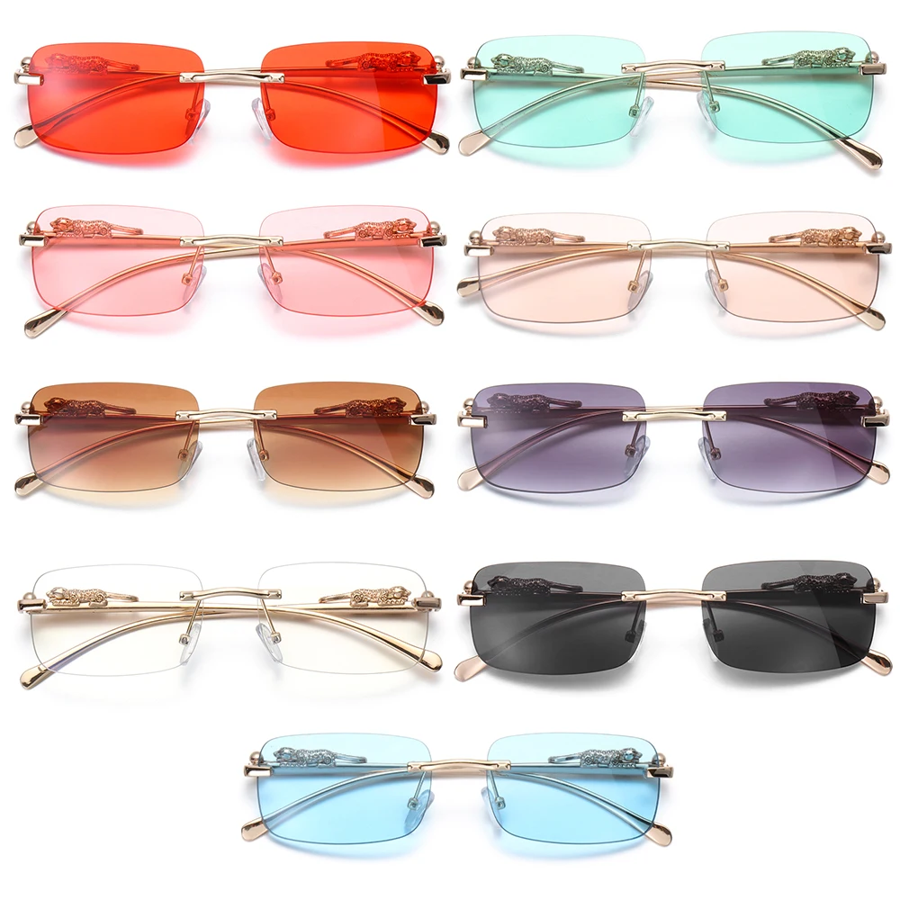 Rahmenlose, kleine, quadratisc – Designer Sunglasses Bewertung und Preis