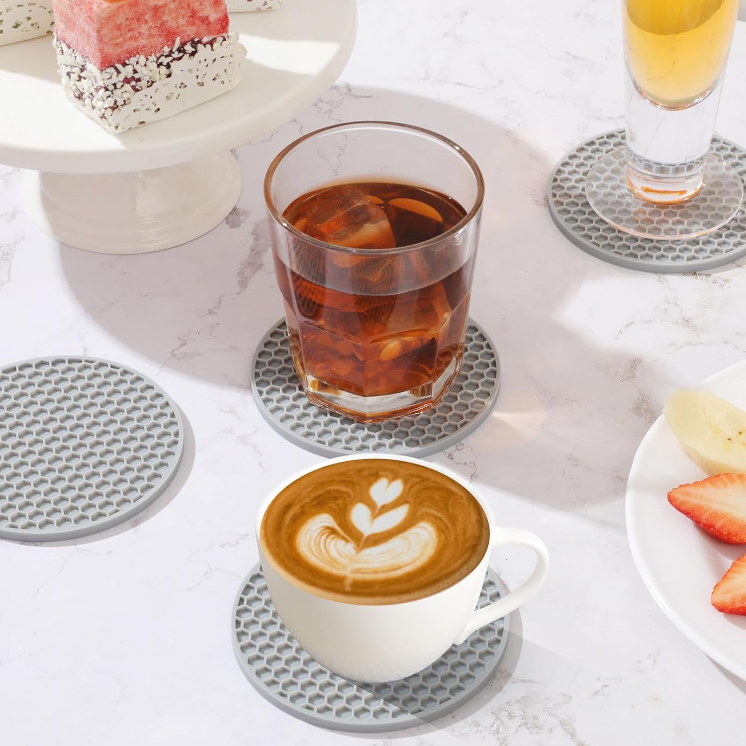 Silikon-Untersetzer-Set mit Ha – Marble Coaster Set Bewertung und Preis