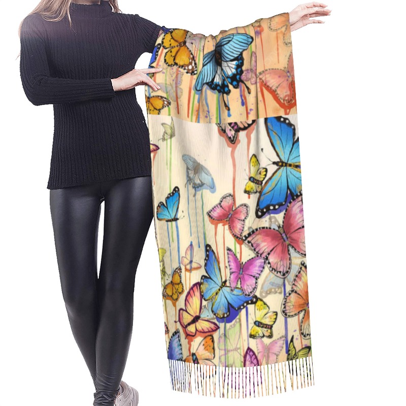 Retro-Schmetterling-Winter-Kas – Cashmere Scarf Bewertung und Preis